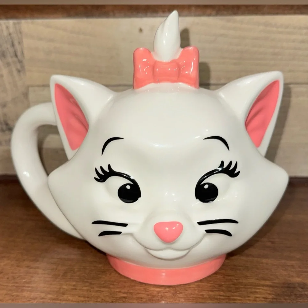 Super Cute 🥰 Disney Aristocats Marie 🐈 Face Ceramic 3D Sculpted 21oz Mug - NEW - Picture 5 of 11